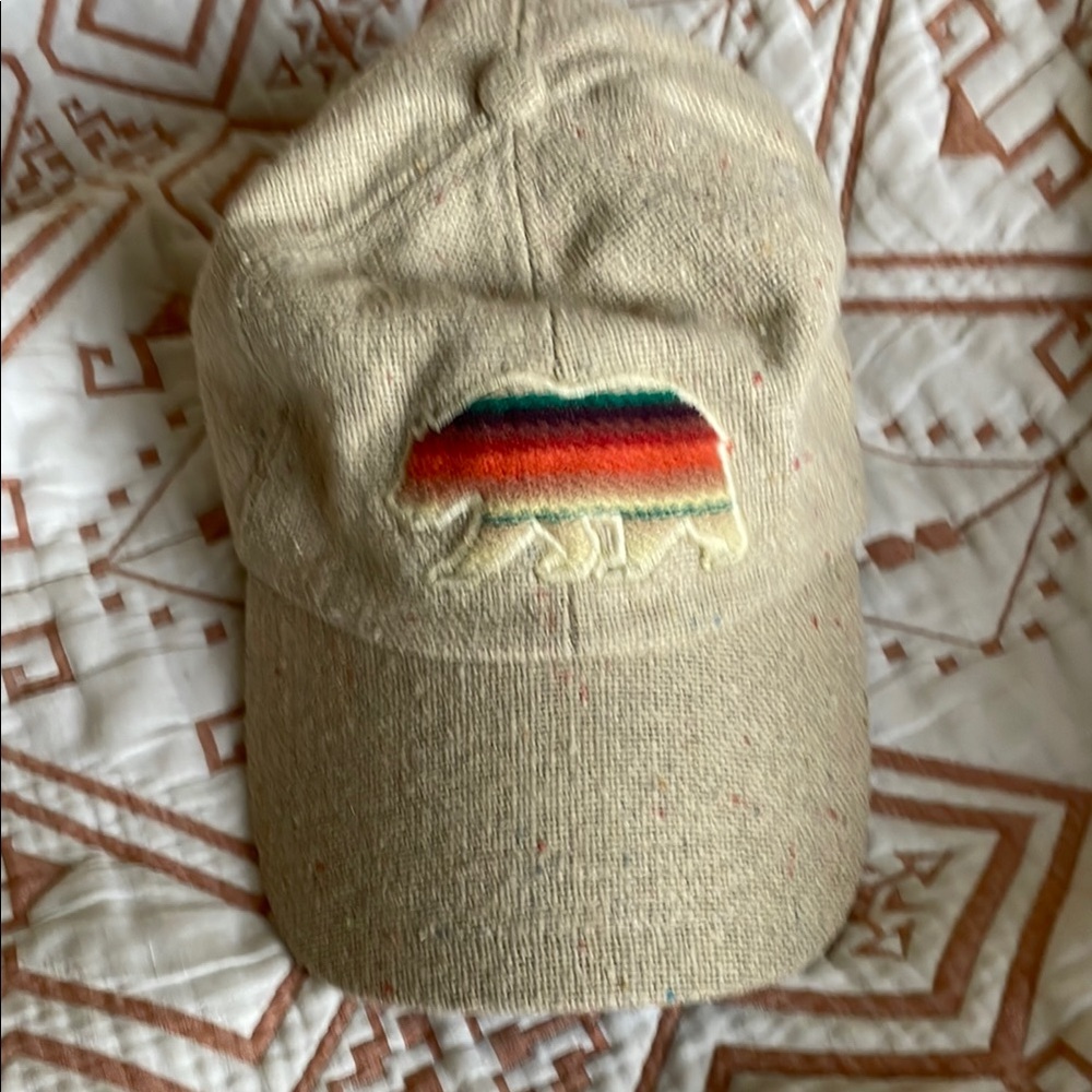 Beige Cap with Multicolor Bear Design
